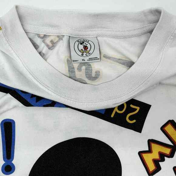 Vtg Disney Night Shirt Womens Size XL Mickey Mouse Magazine All Over Print AOP - Picture 2 of 5